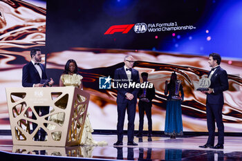 2023-12-08 - DOMENICALI Stefano, Chief Executive Officer at Formula One, PEREZ Sergio, FIA Formula One World Championship - 2nd Place, portrait during the 2023 FIA Prize Giving Ceremony in Baky on December 8, 2023 at Baku Convention Center in Baku, Azerbaijan - FIA PRIZE GIVING 2023 - BAKU - FORMULA 1 - MOTORS