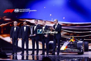 2023-12-08 - ALAKBAROV Anar, Azerbaijan Automobile Federation President, BEN SULAYEM Mohamed, FIA President, VERSTAPPEN, FIA Formula One World Championship - Champion, HORNER Christian, Red Bull Racing, FIA Formula One World Championship - Champion, DOMENICALI Stefano, Chief Executive Officer at Formula One, portrait during the 2023 FIA Prize Giving Ceremony in Baky on December 8, 2023 at Baku Convention Center in Baku, Azerbaijan - FIA PRIZE GIVING 2023 - BAKU - FORMULA 1 - MOTORS