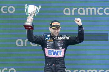 2023-07-09 - MARTINS Victor (fra), ART Grand Prix, Dallara F2, portrait podium victory during the 8th round of the 2023 FIA Formula 2 Championship from July 7 to 9, 2023 on the Silverstone Circuit, in Silverstone, United Kingdom - AUTO - FORMULA 2 2023 - SILVERSTONE - FORMULA 2 - MOTORS