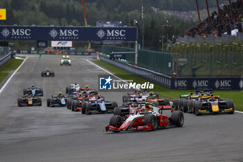 2023-07-30 - 08 BEARMAN Oliver (gbr), Prema Racing, Dallara F2, 03 MALONEY Zane (bb), Rodin Carlin, Dallara F2, 05 POURCHAIRE Théo (fra), ART Grand Prix, Dallara F2, action start, depart, during the 10th round of the 2023 FIA Formula 2 Championship from July 28 to 30, 2023 on the Circuit de Spa-Francorchamps, in Stavelot, Belgium - AUTO - FORMULA 2 2023 - SPA - FORMULA 2 - MOTORS