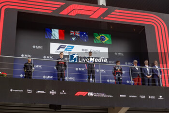 2023-07-30 - POURCHAIRE Théo (fra), ART Grand Prix, Dallara F2, DOOHAN Jack (aus), UNI-Virtuosi Racing, Dallara F2, FITTIPALDI Enzo (bra), Rodin Carlin, Dallara F2, portrait, podium during the 10th round of the 2023 FIA Formula 2 Championship from July 28 to 30, 2023 on the Circuit de Spa-Francorchamps, in Stavelot, Belgium - AUTO - FORMULA 2 2023 - SPA - FORMULA 2 - MOTORS