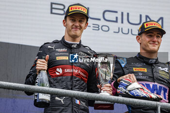 2023-07-30 - POURCHAIRE Théo (fra), ART Grand Prix, Dallara F2, portrait, podium during the 10th round of the 2023 FIA Formula 2 Championship from July 28 to 30, 2023 on the Circuit de Spa-Francorchamps, in Stavelot, Belgium - AUTO - FORMULA 2 2023 - SPA - FORMULA 2 - MOTORS