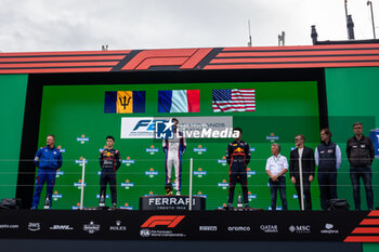2023-08-27 - NOVALAK Clément (fra), Trident Racing, Dallara F2, portrait, podium with MALONEY Zane (bb), Rodin Carlin and CRAWFORD Jak (usa), Hitech Grand Prix during the 11th round of the 2023 FIA Formula 2 Championship from August 25 to 28, 2023 on the Zandvoort Circuit, in Zandvoort, Netherlands - AUTO - FORMULA 2 2023 - ZANDVOORT - FORMULA 2 - MOTORS