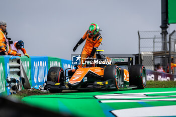 2023-08-25 - 02 DARUVALA Jehan (ind), MP Motorsport, Dallara F2, action, crash, accident during the 11th round of the 2023 FIA Formula 2 Championship from August 25 to 28, 2023 on the Zandvoort Circuit, in Zandvoort, Netherlands - AUTO - FORMULA 2 2023 - ZANDVOORT - FORMULA 2 - MOTORS