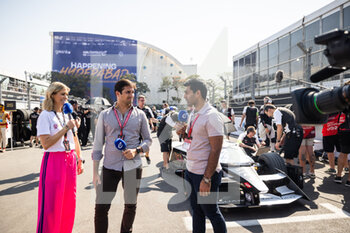 2023-02-11 - Nelson Piquet Jr and Karun Chandhok on the grille de depart, starting grid during the 2023 Hyderabad ePrix, 3rd meeting of the 2022-23 ABB FIA Formula E World Championship, on the Hyderabad Street Circuit from February 9 to 11, in Hyderabad, India - AUTO - 2022 FORMULA E HYDERABAD EPRIX - FORMULA E - MOTORS