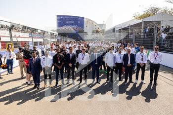 2023-02-11 - BEN SULAYEM Mohammed (uae), President of the FIA, portrait AGAG Alejandro (spa) CEO of Formula E Holding, portrait LONGO Alberto, Formula E Chief Championship Officer & Co Founder, portrait on the grille de depart, starting grid during the 2023 Hyderabad ePrix, 3rd meeting of the 2022-23 ABB FIA Formula E World Championship, on the Hyderabad Street Circuit from February 9 to 11, in Hyderabad, India - AUTO - 2022 FORMULA E HYDERABAD EPRIX - FORMULA E - MOTORS