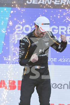 2023-02-11 - VERGNE Jean-Eric (fra), DS Penske Formula E Team, Spark-DS, DS E-Tense FE23, portrait podium, portrait during the 2023 Hyderabad ePrix, 3rd meeting of the 2022-23 ABB FIA Formula E World Championship, on the Hyderabad Street Circuit from February 9 to 11, in Hyderabad, India - AUTO - 2022 FORMULA E HYDERABAD EPRIX - FORMULA E - MOTORS