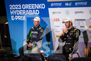 2023-02-11 - VERGNE Jean-Eric (fra), DS Penske Formula E Team, Spark-DS, DS E-Tense FE23, portrait at the press conference during the 2023 Hyderabad ePrix, 3rd meeting of the 2022-23 ABB FIA Formula E World Championship, on the Hyderabad Street Circuit from February 9 to 11, in Hyderabad, India - AUTO - 2022 FORMULA E HYDERABAD EPRIX - FORMULA E - MOTORS