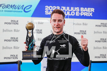 2023-03-25 - VANDOORNE Stoffel (bel), DS Penske Formula E Team, Spark-DS, DS E-Tense FE23, portrait celebrating his pole position during the 2023 Sao Paulo ePrix, 5th meeting of the 2022-23 ABB FIA Formula E World Championship, on the Sao Paulo Street Circuit from March 23 to 25, 2023 in Sao Paulo, Brazil - AUTO - 2023 FORMULA E SAO PAULO EPRIX - FORMULA E - MOTORS
