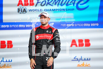2023-04-23 - DENNIS Jake (gbr), Avalanche Andretti Formula E, Spark-Porsche, Porsche 99X Electric, portrait podium during the 2023 Berlin ePrix, 6th meeting of the 2022-23 ABB FIA Formula E World Championship, on the Tempelhof Airport Street Circuit from April 21 to 23, 2023 in Berlin, Germany - AUTO - 2023 FORMULA E BERLIN EPRIX - FORMULA E - MOTORS