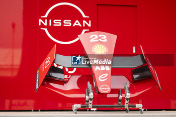 2023-06-01 - 23 FENESTRAZ Sacha (fra), Nissan Formula E Team, Spark-Nissan, Nissan e-4ORCE 04, front wing during the 2023 Jakarta ePrix, 8th meeting of the 2022-23 ABB FIA Formula E World Championship, on the Jakarta International e-Prix Circuit from June 2 to 3, 2023 in Jakarta, Indonesia - AUTO - 2023 FORMULA E JAKARTA EPRIX - FORMULA E - MOTORS