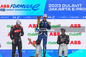2023-06-04 - GUNTHER Maximilian (ger), Maserati MSG Racing, Spark-Venturi, portrait podium during the 2023 Jakarta ePrix, 8th meeting of the 2022-23 ABB FIA Formula E World Championship, on the Jakarta International e-Prix Circuit from June 2 to 3, 2023 in Jakarta, Indonesia - AUTO - 2023 FORMULA E JAKARTA EPRIX - FORMULA E - MOTORS