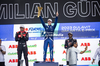 2023-06-04 - GUNTHER Maximilian (ger), Maserati MSG Racing, Spark-Venturi, podium ambiance during the 2023 Jakarta ePrix, 8th meeting of the 2022-23 ABB FIA Formula E World Championship, on the Jakarta International e-Prix Circuit from June 2 to 3, 2023 in Jakarta, Indonesia - AUTO - 2023 FORMULA E JAKARTA EPRIX - FORMULA E - MOTORS