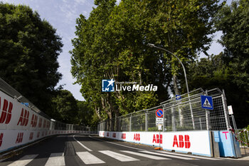 2023-07-13 - ABB corner during the 2023 Hankook Rome ePrix, 10th meeting of the 2022-23 ABB FIA Formula E World Championship, on the Circuit Cittadino dell’EUR from July 14 to 16, 2023 in Rome, Italy - AUTO - 2023 FORMULA E ROME EPRIX - FORMULA E - MOTORS