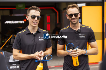 2023-07-13 - HUGHES Jake (gbr), Neom McLaren Formula E Team, Spark-Nissan, Nissan e-4ORCE 04, RAST René (ger), Neom McLaren Formula E Team, Spark-Nissan, Nissan e-4ORCE 04, portrait during the 2023 Hankook Rome ePrix, 10th meeting of the 2022-23 ABB FIA Formula E World Championship, on the Circuit Cittadino dell’EUR from July 14 to 16, 2023 in Rome, Italy - AUTO - 2023 FORMULA E ROME EPRIX - FORMULA E - MOTORS