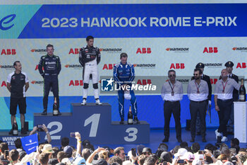 2023-07-15 - CASSIDY Nick (nzl), Envision Racing, Spark-Jaguar, Jaguar I - Time 6, EVANS Mitch (nzl), Jaguar TCS Racing, Spark-Jaguar, Jaguar I - Time 6, GUNTHER Maximilian (ger), Maserati MSG Racing, Spark-Venturi, portrait during the 2023 Hankook Rome ePrix, 10th meeting of the 2022-23 ABB FIA Formula E World Championship, on the Circuit Cittadino dell’EUR from July 14 to 16, 2023 in Rome, Italy - AUTO - 2023 FORMULA E ROME EPRIX - FORMULA E - MOTORS