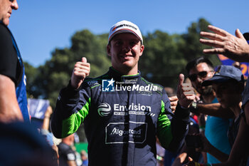 2023-07-15 - CASSIDY Nick (nzl), Envision Racing, Spark-Jaguar, Jaguar I - Time 6, portrait at the podium during the 2023 Hankook Rome ePrix, 10th meeting of the 2022-23 ABB FIA Formula E World Championship, on the Circuit Cittadino dell’EUR from July 14 to 16, 2023 in Rome, Italy - AUTO - 2023 FORMULA E ROME EPRIX - FORMULA E - MOTORS