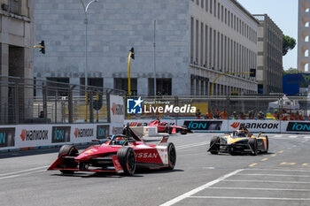 2023-07-15 - Sacha Fenestraz and Rene Rast during the Race 1, first day of competition of the FE Grand Prix of Rome 2023, Rome, Italy, 15/07/2023 - FE GRAND PRIX ROME 2023 - FIRST DAY - ROME, ITALY, 15/07/2023 - FORMULA E - MOTORS