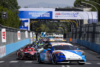 2023-07-16 - Safety Car during the 2023 Hankook Rome ePrix, 10th meeting of the 2022-23 ABB FIA Formula E World Championship, on the Circuit Cittadino dell’EUR from July 14 to 16, 2023 in Rome, Italy - AUTO - 2023 FORMULA E ROME EPRIX - FORMULA E - MOTORS