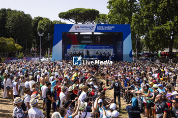 2023-07-16 - Podium ceremony, DENNIS Jake (gbr), Avalanche Andretti Formula E, Spark-Porsche, Porsche 99X Electric, portrait during the 2023 Hankook Rome ePrix, 10th meeting of the 2022-23 ABB FIA Formula E World Championship, on the Circuit Cittadino dell’EUR from July 14 to 16, 2023 in Rome, Italy - AUTO - 2023 FORMULA E ROME EPRIX - FORMULA E - MOTORS