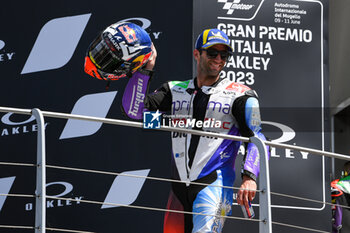 2023-06-11 - Johann Zarco FR Prima Pramac Racing Ducati celebrates on the podium after the Gran Premio d'Italia Oakley - RACE MOTOGP GRAND PRIX OF ITALY - MOTOGP - MOTORS