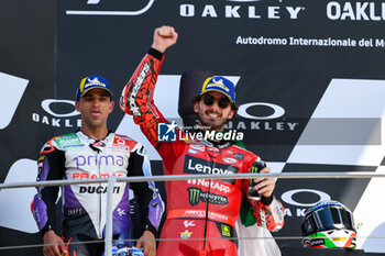 2023-06-11 - Francesco Bagnaia IT Ducati Lenovo Team Ducati celebrates on the podium after winning the Gran Premio d'Italia Oakley - RACE MOTOGP GRAND PRIX OF ITALY - MOTOGP - MOTORS