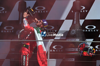 2023-06-11 - Italian rider Francesco Bagnaia of Ducati Lenovo Team celebrates after winning the MotoGP race - RACE MOTOGP GRAND PRIX OF ITALY - MOTOGP - MOTORS