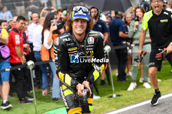 2023-06-10 - Marco Bezzecchi IT Mooney VR46 Racing Team Ducati celebrates on the podium of the Sprint Race - TISSOT SPRINT MOTOGP GRAND PRIX OF ITALY - MOTOGP - MOTORS