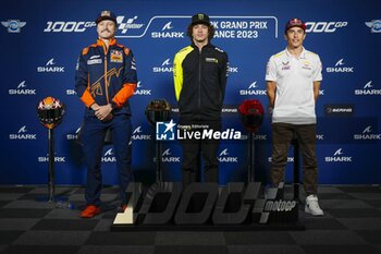 2023-05-11 - Press conference before MotoGP Shark Grand Prix of France at Le Mans Circuit, Le Mans, France, May 11, 2023 In picture: Marco Bezzecchi, Marc Marquez and Jack Miller Rueda de prensa previos al Gran Premio Shark de MotoGP de Francia en el Circuito de Le Mans, Francia, 11 de Mayo de 2023 POOL/ MotoGP.com / Cordon Press Images will be for editorial use only. Mandatory credit: ?MotoGP.com Cordon Press Cordon Press - PRESS CONFERENCE MOTOGP GRAND PRIX OF FRANCE - MOTOGP - MOTORS