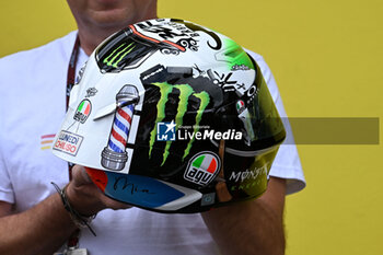 2023-06-10 - The helmet for Mugello of italian rider Marco Bezzecchi of Mooney VR46 Racing Team - QUALIFYING MOTOGP GRAND PRIX OF ITALY - MOTOGP - MOTORS
