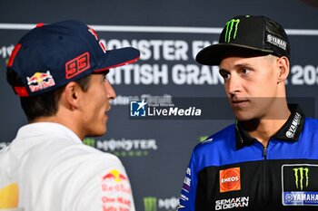 2023-08-03 - Press conference before Monster Energy British Grand Prix of MotoGP at Silverstone Circuit. August 03, 2023 In picture: Marc Marquez and Fabio Quartararo Rueda de prensa previa al Gran Premio Monster Energy de MotoGP de Gran Breta?a en el circuito de Silverstone. 03 de Agosto de 2023 POOL/ MotoGP.com / Cordon Press Images will be for editorial use only. Mandatory credit: ?MotoGP.com Cordon Press - PRESS CONFERENCE MOTOGP BRITISH GRAND PRIX - MOTOGP - MOTORS