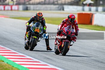 2023-09-01 - Francesco Bagnaia (1) of Italy and Ducati Team and Luca Marini (10) of Italy and Mooney VR46 Racing Team during the MOTO GP PRACTICE of the Catalunya Grand Prix at Montmelo racetrack, Spain on September 01, 2023 (Photo: Alvaro Sanchez) Cordon Press - FREE PRACTICE MOTOGP GRAN PRIX CATALUNYA - MOTOGP - MOTORS