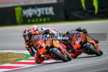 2023-09-02 - Filippo Farioli (7) of Italy and Red Bull KTM Tech3 and Daniel Holgado (96) of Spain and Red Bull KTM Tech3 during the MOTO 3 QUALIFYING of the Catalunya Grand Prix at Montmelo racetrack, Spain on September 02, 2023 (Photo: Alvaro Sanchez) Cordon Press - QUALIFYING MOTOGP GRAN PRIX CATALUNYA - MOTOGP - MOTORS