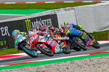2023-09-03 - Jaume Masia (5) of Spain and Leopard Racing , David Alonso (80) of Colombia and GASGAS Aspar Team and Deniz Oncu (53) of Turkey, David Munoz (44) of Spain and BOE Motorsports and Red Bull KTM Ajo during the MOTO 3 RACE of the Catalunya Grand Prix at Montmelo racetrack, Spain on September 03, 2023 (Photo: Alvaro Sanchez) Cordon Press - RACES MOTOGP CATALUNYA - MOTOGP - MOTORS