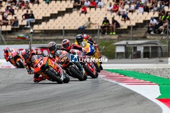 2023-09-03 - Pedro Acosta (37) of Spain and Red Bull KTM Ajo , Aron Canet (40) of Spain and Pons Wegow Los40 and Jake Dixon (96) of United Kingdom of Great Britain and Northern Ireland and GASGAS Aspar Team during the MOTO 2 RACE of the Catalunya Grand Prix at Montmelo racetrack, Spain on September 03, 2023 (Photo: Alvaro Sanchez) Cordon Press - RACES MOTOGP CATALUNYA - MOTOGP - MOTORS