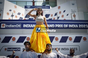 2023-09-21 - MotoGP? has touched down in India and festivities are already underway at Buddh International Circuit, with riders getting to grips with a dash of local culture before track action kicks off on Friday before Indian Oil Grand Prix of India, 21 September 2023 In picture: show POOL/ MotoGP.com / Cordon Press Images will be for editorial use only. Mandatory credit: ?MotoGP.com Cordon Press - PRESS CONFERENCE AND EVENTS MOTOGP GRAND PRIX OF INDIA - MOTOGP - MOTORS