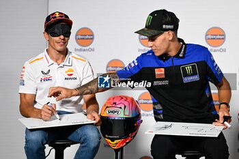 2023-09-21 - Press conference before Indian Oil Grand Prix of India at Buddh International Circuit, 21 September 2023 In picture: Marc Marquez and Fabio Quartararo POOL/ MotoGP.com / Cordon Press Images will be for editorial use only. Mandatory credit: ?MotoGP.com Cordon Press - PRESS CONFERENCE AND EVENTS MOTOGP GRAND PRIX OF INDIA - MOTOGP - MOTORS