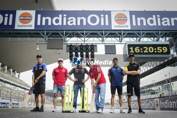 2023-09-21 - Press conference before Indian Oil Grand Prix of India at Buddh International Circuit, 21 September 2023 In picture: Francesco Bagnaia, Fabio Quartararo, Aleix Espargaro, Augusto Fernandez, Franco Morbidelli playing POOL/ MotoGP.com / Cordon Press Images will be for editorial use only. Mandatory credit: ?MotoGP.com Cordon Press - PRESS CONFERENCE AND EVENTS MOTOGP GRAND PRIX OF INDIA - MOTOGP - MOTORS