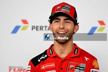 12/10/2023 - Press conference and events before MotoGP Grand Prix of Indonesia at Pertamina Mandalika Circuit, Indonesia, October 12, 2023 In picture: Enea Bastianini Rueda de prensa previa y eventos antes del Gran Premio de Indonesia en el Pertamina Mandalika Circuit, Indonesia 12 de Octubre de 2023 POOL/ MotoGP.com / Cordon Press Images will be for editorial use only. Mandatory credit: ?MotoGP.com Cordon Press Cordon Press - PRESS CONFERENCE AND EVENTS MOTOGP GRAND PRIX OF INDONESIA - MOTOGP - MOTORI