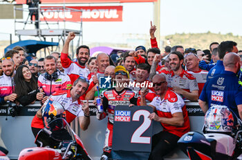 2023-11-26 - D.Alonso Valresa GASGAS Aspar Team celebrates second place - 2023 MOTOGP GRAND PRIX OF SPAIN - GRAN PREMIO MOTUL DE LA COMUNITAT VALENCIANA - RACE E PRESS CONFERENCE - MOTOGP - MOTORS