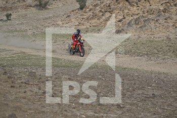 2023-01-01 - 02 BRABEC Ricky (usa), Monster Energy Honda Team, Honda, Moto, FIM W2RC, Motul, action during the Stage 1 of the Dakar 2023 around Sea Camp, on January 1st, 2023 near Yanbu, Saudi Arabia - AUTO - DAKAR 2023 - STAGE 1 - RALLY - MOTORS