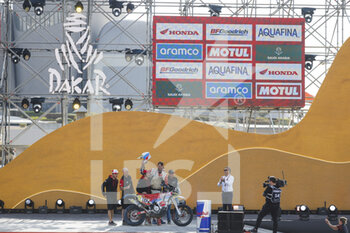 2023-01-15 - MISSONI Ottavio (ita), Ottavio Missoni, MV Augusta, Honda, Moto, Motul, portrait during the Podium Finish of the Dakar 2023 in Damman, on January 15, 2023 in Damman, Saudi Arabia - AUTO - DAKAR 2023 - PODIUM FINISH - RALLY - MOTORS