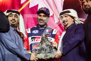 2023-01-15 - AL-ATTIYAH Nasser (qat), Toyota Gazoo Racing, Toyota Hilux, Auto, FIA W2RC, portrait during the Podium Finish of the Dakar 2023 in Damman, on January 15, 2023 in Damman, Saudi Arabia - AUTO - DAKAR 2023 - PODIUM FINISH - RALLY - MOTORS