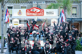 22/01/2023 - Celebrating the final Podium,Monaco,TOYOTA GAZOO RACING ,TOYOTA GR Yaris Rally1 HYBRID - FIA WORLD RALLY CHAMPIONSHIP-WRC RALLYE MONTE CARLO 2023 - RALLY - MOTORI