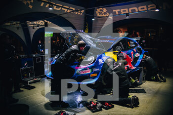 20/01/2023 - 08 Ott TANAK (EST), Martin JARVEOJA (EST), M-SPORT FORD WORLD RALLY TEAM, FORD Puma Rally1 Hybrid, WRC ,service ambiance during the Rallye Automobile Monte Carlo 2023, 1st round of the 2023 WRC World Rally Car Championship, from January 19 to 22, 2023 at Monte Carlo, Monaco - AUTO - WRC - RALLYE AUTOMOBILE MONTE CARLO 2023 - RALLY - MOTORI