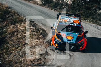 21/01/2023 - 04 Esapekka LAPPI (FIN), Janne FERM (FIN), HYUNDAI SHELL MOBIS WORLD RALLY TEAM, HYUNDAI i20 N Rally1 Hybrid, WRC, action during the Rallye Automobile Monte Carlo 2023, 1st round of the 2023 WRC World Rally Car Championship, from January 19 to 22, 2023 at Monte Carlo, Monaco - AUTO - WRC - RALLYE AUTOMOBILE MONTE CARLO 2023 - RALLY - MOTORI