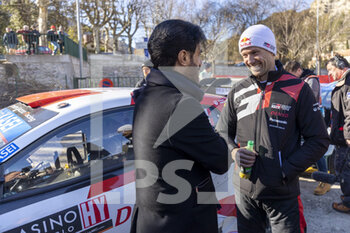 21/01/2023 - OGIER Sébastien (FRA), TOYOTA GR Yaris Rally1 Hybrid, portrait, BEN SULAYEM Mohammed, FIA President during the Rallye Automobile Monte Carlo 2023, 1st round of the 2023 WRC World Rally Car Championship, from January 19 to 22, 2023 at Monte Carlo, Monaco - AUTO - WRC - RALLYE AUTOMOBILE MONTE CARLO 2023 - RALLY - MOTORI