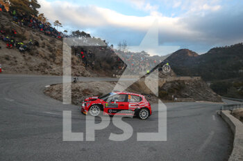 22/01/2023 - 21 Yohan ROSSEL (FRA), Arnaud DUNAND (FRA), PH SPORT, CITROEN C3, RC2, Rally2, action during the Rallye Automobile Monte Carlo 2023, 1st round of the 2023 WRC World Rally Car Championship, from January 19 to 22, 2023 at Monte Carlo, Monaco - AUTO - WRC - RALLYE AUTOMOBILE MONTE CARLO 2023 - RALLY - MOTORI