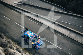 22/01/2023 - 07 Pierre-Louis LOUBET (FRA), Nicolas GILSOUL (FRA), M-SPORT FORD WORLD RALLY TEAM, FORD Puma Rally1 Hybrid, WRC, action during the Rallye Automobile Monte Carlo 2023, 1st round of the 2023 WRC World Rally Car Championship, from January 19 to 22, 2023 at Monte Carlo, Monaco - AUTO - WRC - RALLYE AUTOMOBILE MONTE CARLO 2023 - RALLY - MOTORI