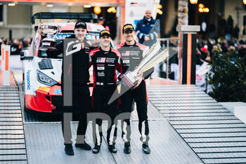 22/01/2023 - Sébastien OGIER (FRA), Vincent LANDAIS (FRA), TOYOTA GAZOO RACING WRT, TOYOTA GR Yaris Rally1 Hybrid, WRC, LATVALA Jari-Matti , Toyota Gazoo Racing WRC Team Principal podium, portrait during the Rallye Automobile Monte Carlo 2023, 1st round of the 2023 WRC World Rally Car Championship, from January 19 to 22, 2023 at Monte Carlo, Monaco - AUTO - WRC - RALLYE AUTOMOBILE MONTE CARLO 2023 - RALLY - MOTORI